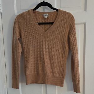 Lilly Pulitzer V-Neck Cable Knit Sweater - Tan